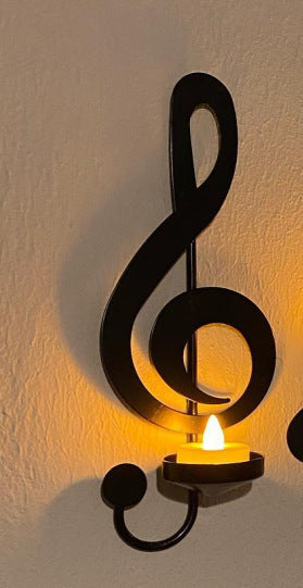 Enchant Your Space with Musical Wall Art - Black Metal Note Sconces! 🎵🕯️